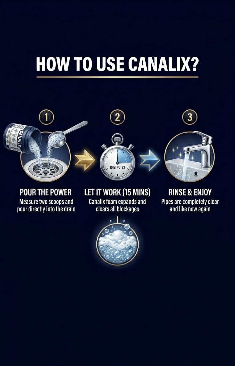Canalix— Pipe Unblocker Foaming Powder | Triple Action | Results in 15 Minutes